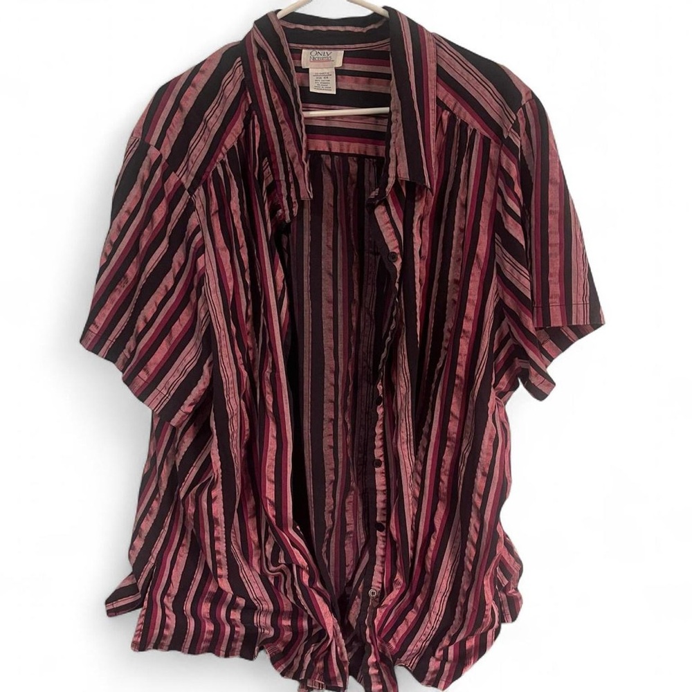 Purple and Black Stripe Button Down Shirt